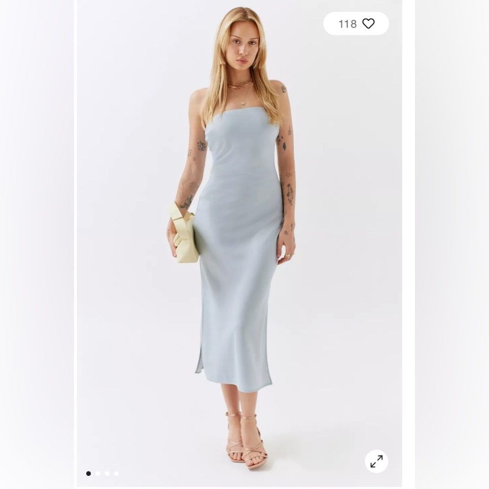 UO Rina Satin Midi Dress